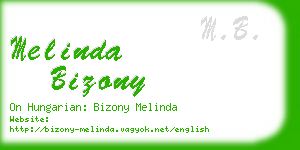 melinda bizony business card